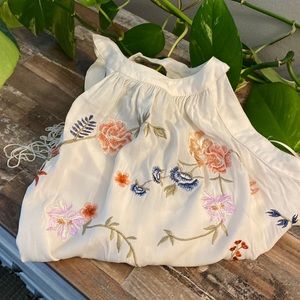 Floral Tank with fringe design